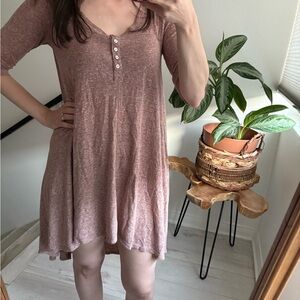 Free People High Low Pink Henley Dress